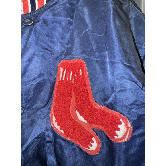 Vintage 80s Boston Red Sox MLB Diamond Collection Starter Satin Bomber Jacket XL - Picture 2 of 14